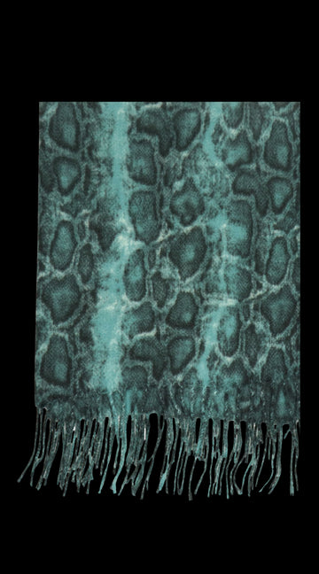 Azade Κασκόλ Snake Print με Κρόσσια